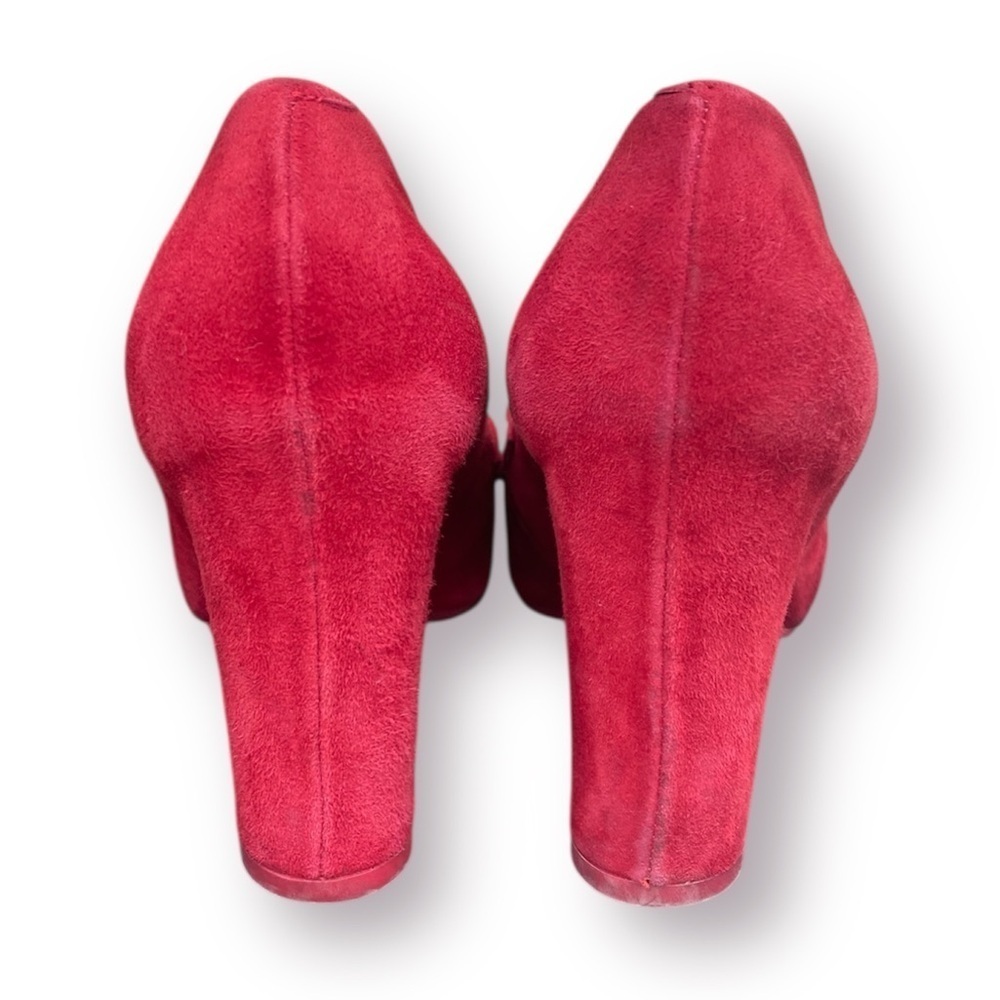 Geox Red Suede Heeled Loafers Size EU 39 - Picture 6 of 13